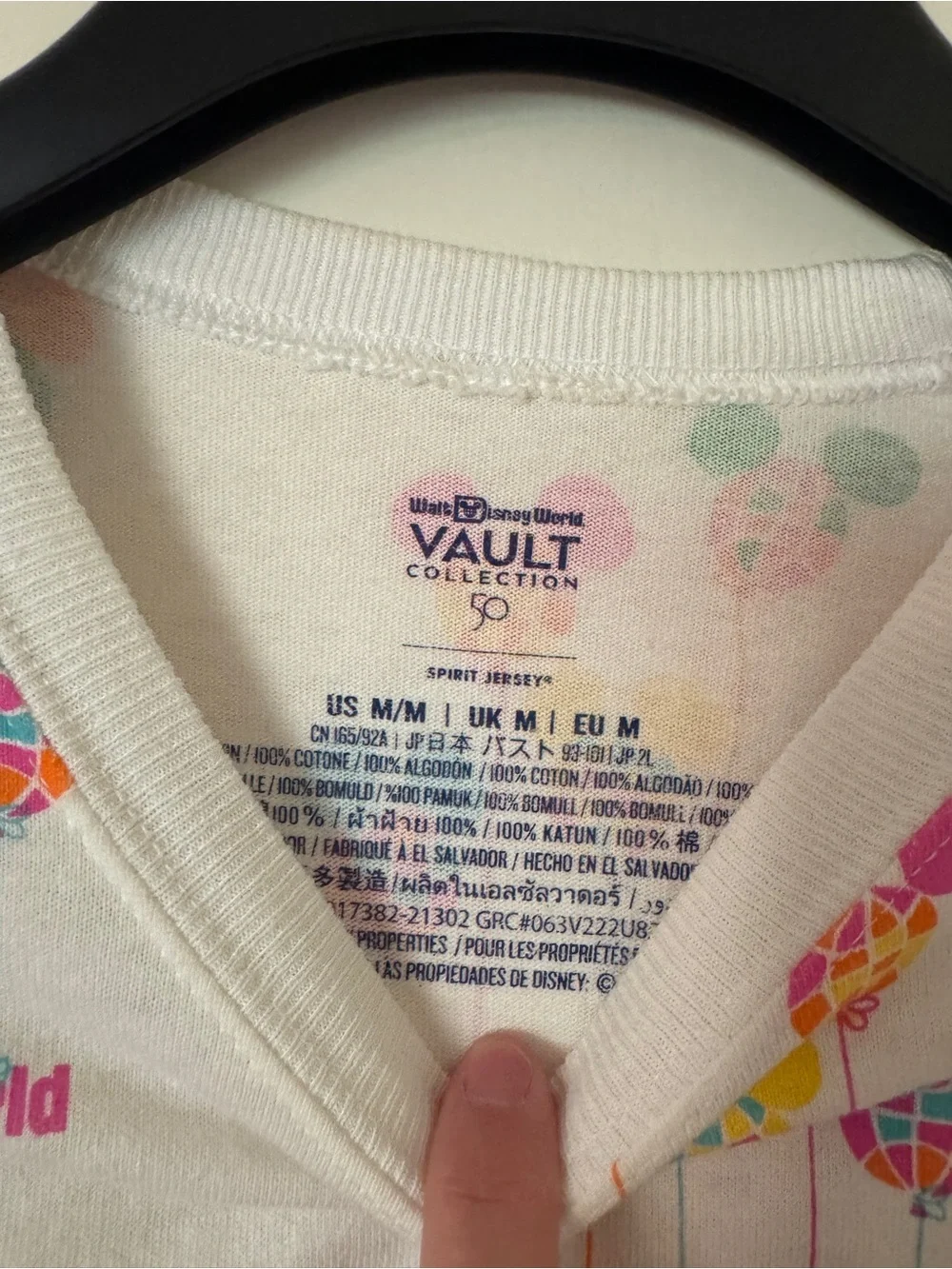 Walt Disney World White Multicolor Mickey Balloon Spirit Jersey - Picture 5 of 10